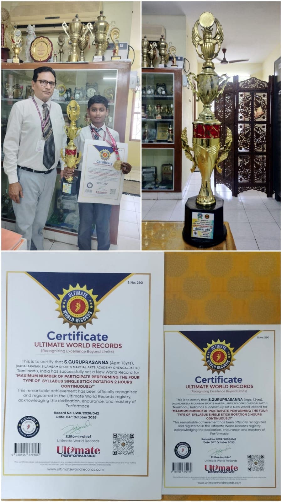 WORLD RECORD IN SILAMBAM (RECORD NUMBER: UWR/2026/042)